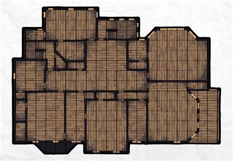 A Floor Plan For A House With Wooden Floors And Doors On Each Side In