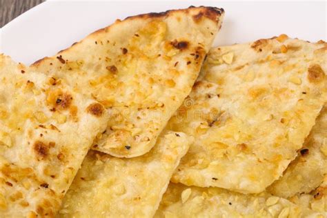 Naan With Cheese And Garlic Stock Photo Image Of Cuisine Snack