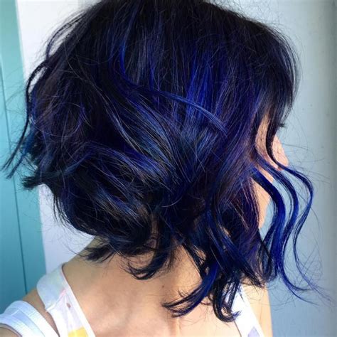 20 Dark Blue Hairstyles That Will Brighten Up Your Look Blue Hair Highlights Hair Styles
