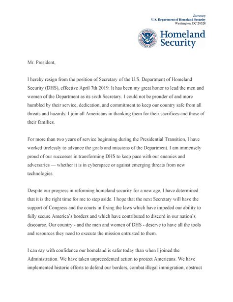 Click to view livecareer's professional secretary recommendation letter. Kirstjen Nielsen Resigns as Trump's Homeland Security ...