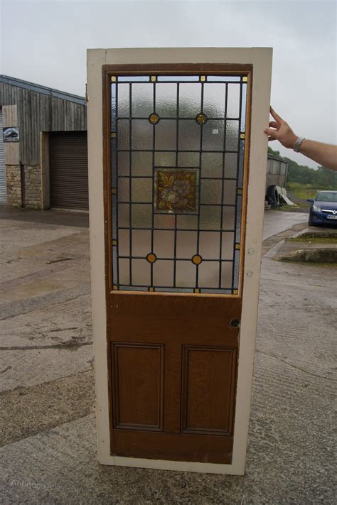 However, if you want to paint your door, making your home more private and lose that lovely design i think a watered down acrylic paint would our neighbors are partnering with us to put up a new wood fence. Antiques Atlas - Painted And Leaded Glass Door