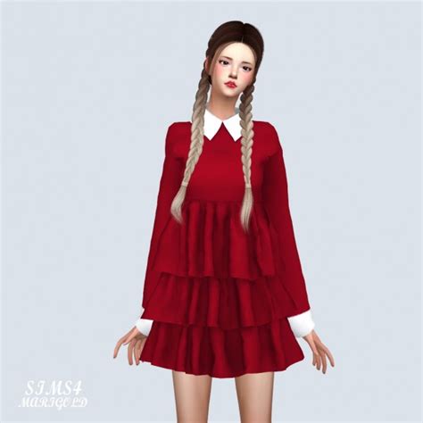 Sims4 Marigold Mari Tiered Dress • Sims 4 Downloads