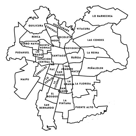 Region Metropolitana Mapa Comunas Mapa Region Metropolitana Y Sus