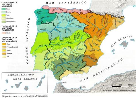 Pin De Rafael En Geografía Cuenca Hidrografica Rios De España Mapa
