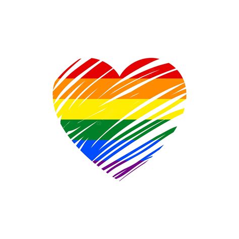 símbolo del corazón con la bandera del arco iris orgullo lgbt vector premium