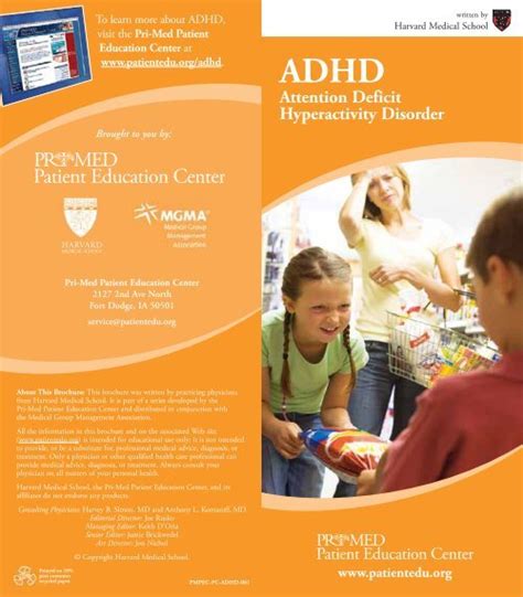 Adhd Preventive Heath Pamphlet