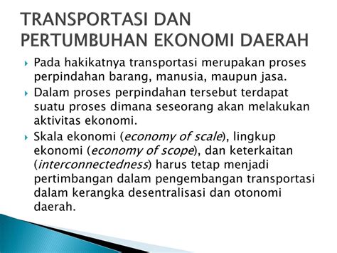 Ppt Transportasi Aktivitas Sosial Ekonomi Powerpoint Presentation