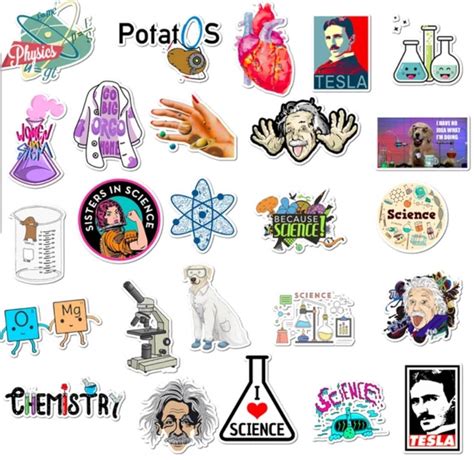50 Pack Science Stickers Waterproof Stickers Etsy
