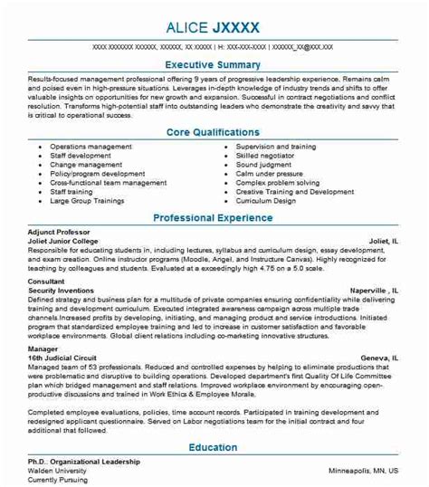 Adjunct faculty resume resume for adjunct teaching position samples. Adjunct Professor Resume Sample | Resumes Misc | LiveCareer