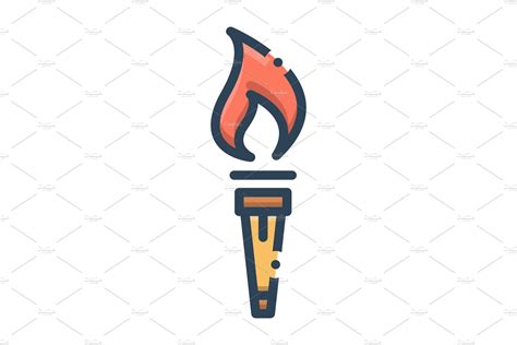 Olympic Flame Icon Illustrator Graphics Creative Market