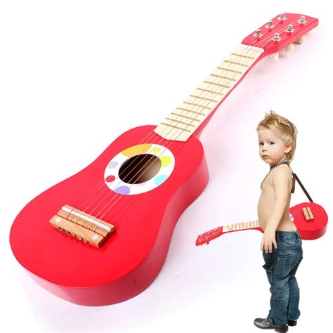 21 Wooden Instruments Kids Toy Pink Acoustic Guitar Kidstoy Acoustic