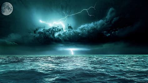 Hd Wallpaper Storm Stormy Ocean Blue Nature Water Sky Cloud