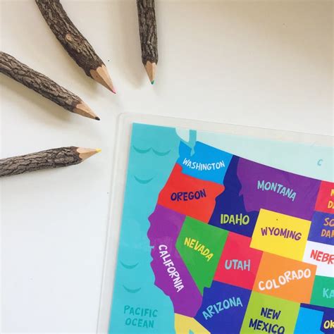 Personalized Usa Map Placemat For Kids Laminated Placemat Etsy