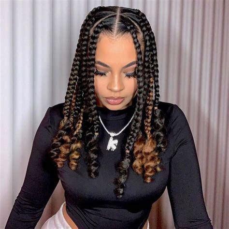 Hello lovelies, i'm sharing a this video on how i did these super nice beautiful knotless box braids with curly tips. 30 New Knotless Box Braids Ideas For 2021 | ThriveNaija