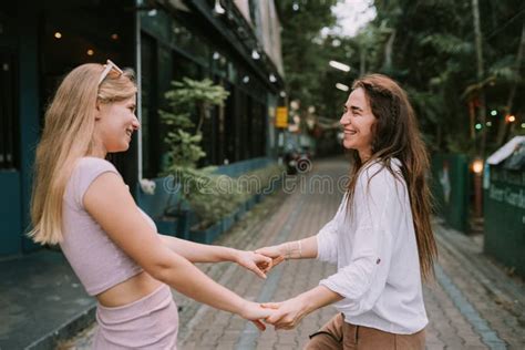 Two Lesbians Having Fun On The Street Stock Image Image Of Love Chiang 221411957