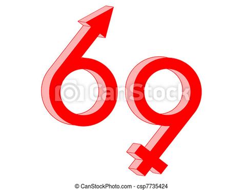 69 Red Symbols On A White Background