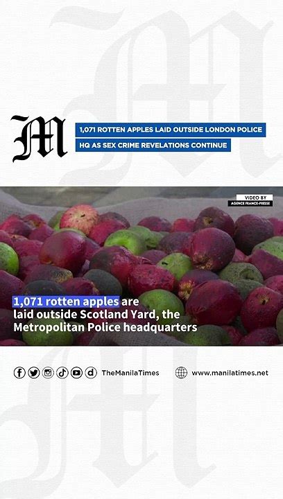 1 071 Rotten Apples Laid Outside London Police Hq As Sex Crime Revelations Continue Video