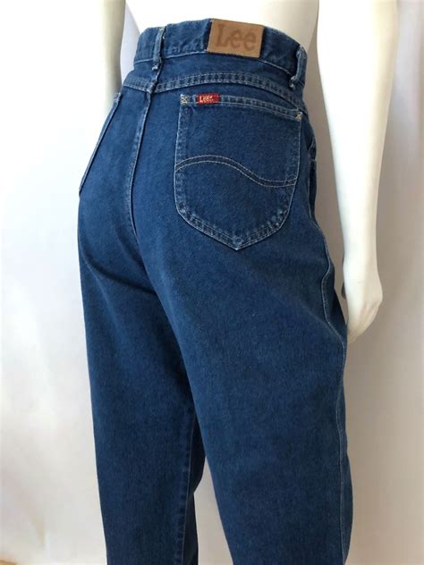 Vintage Womens 80s Lee Riders Jeans High Waisted Pleated Denim