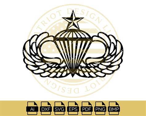 Army Parachutist Badges Basic Senior Master Army Etsy