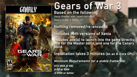 Gears Of War 3 Xenia Gnarly Repacks 674 Gb Rpiratedgames