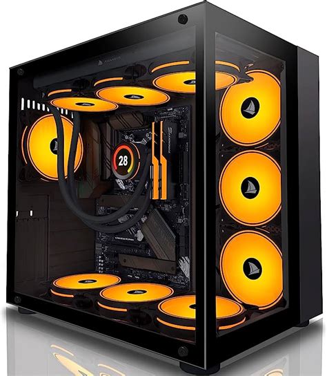 Amanson Pc Case Atx Mid Tower Tempered Glass Computer Case Without