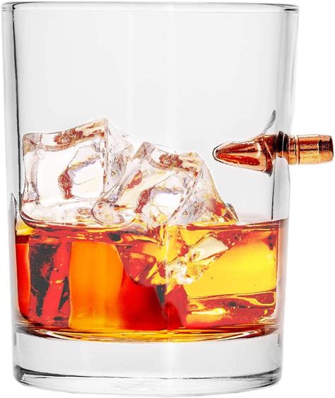 lucky shot 308 real bullet handmade whisky glass uk sports and outdoors