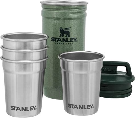 Stanley Adventure Nesting Shot Glasses Set 0 59ml Hammertone Green Bpa Free Stainless Steel