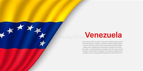 Wave Flag Of Venezuela On White Background Stock Vector Illustration