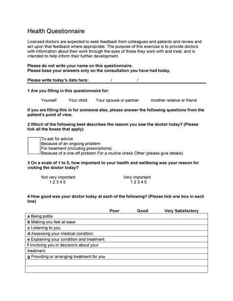 30 Questionnaire Templates Word Template Lab