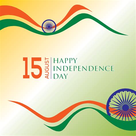 15th August Happy Independence Day Of India With Indian Flag Illustration Vector Free Vector