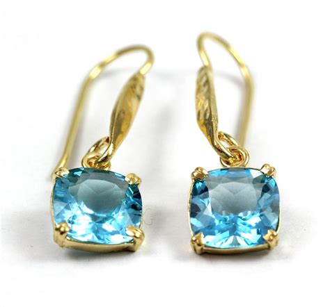Gold Vermeil Blue Topaz Earrings Yaron Morhaim