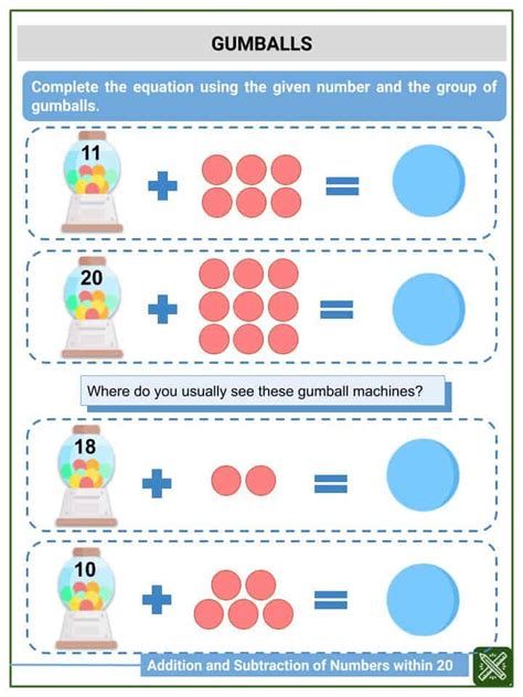 Addition Within 20 Worksheet