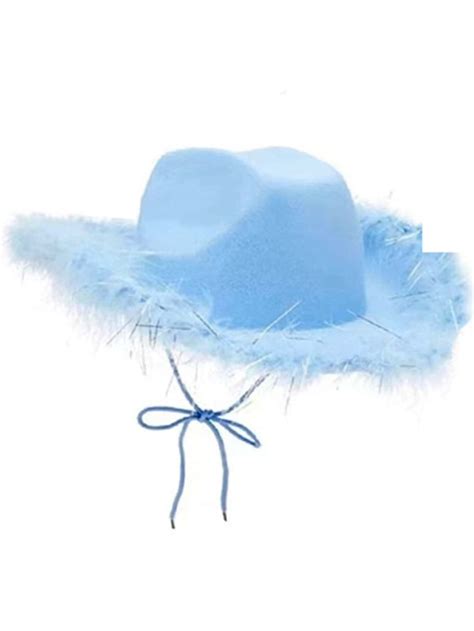 Fuzzy Cowboy Hat Trim Fedora Hat Shein Uk