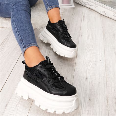 Discover the latest styles from your favorite brands at famous footwear. WOMENS LADIES PLATFORM CHUNKY TRAINERS LACE UP SPORTS GYM ...