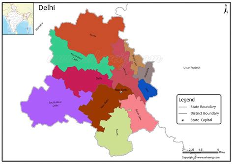 Delhi District Map List Of Districts In Delhi