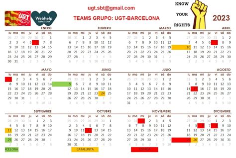 Calendario Laboral Barcelona 20222023 Ugt Sbt Bcns Blog