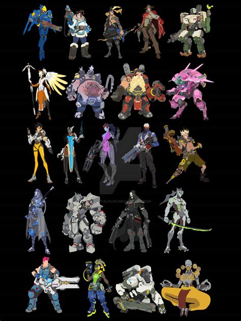 Overwatch All The Heroes By Digitalcleo On Deviantart