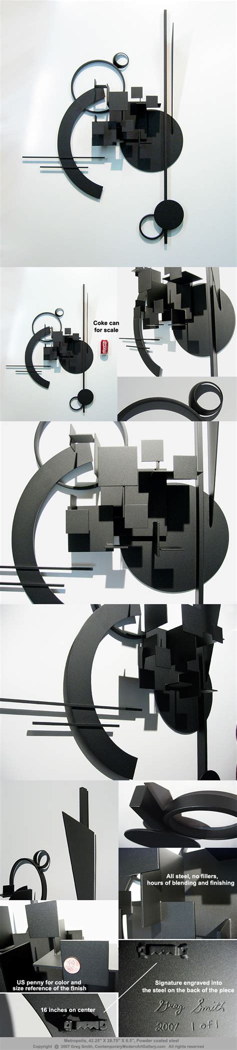 Sculpture exhibition by joan miro unveiled at the yorkshire sculpture park. Metropolis, 42.25" X 28.75" X 6.5", Steel Wall Sculpture, Sold