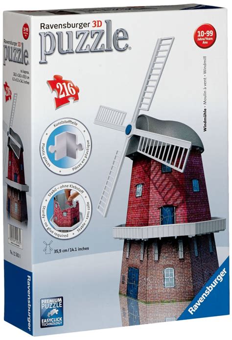 ravensburger windmill building 3d jigsaw puzzle 216 pieces acapsule toys and ts