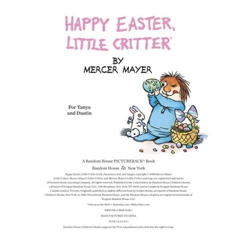 Happy Easter Little Critter Little Critter By Mercer Mayer