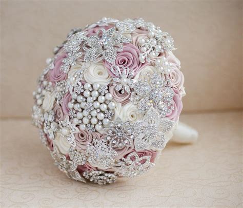 Brooch Bouquet Blush Pink Ivory And Champagne Wedding Brooch Bouquet