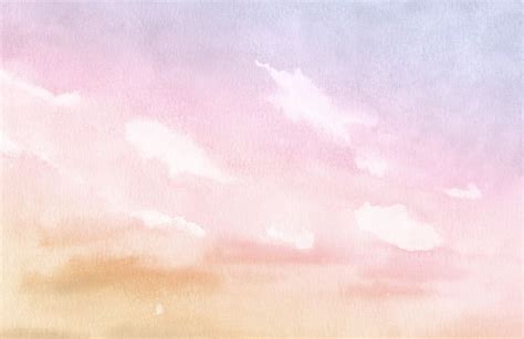 Pastel Watercolor Cloud And Sky Wallpaper Mural Hovia Watercolor