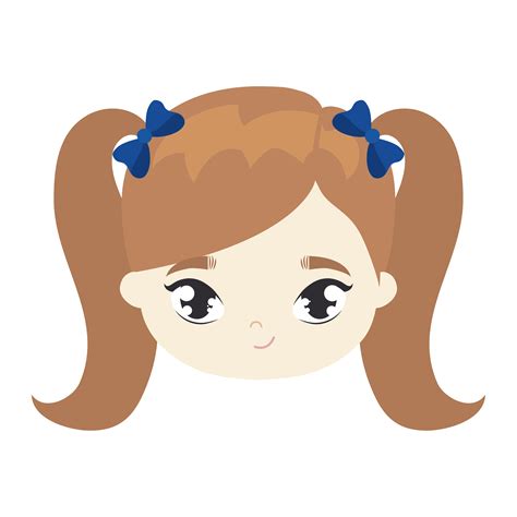 Head Of Cute Little Girl Avatar Character 649839 Vector Art At Vecteezy