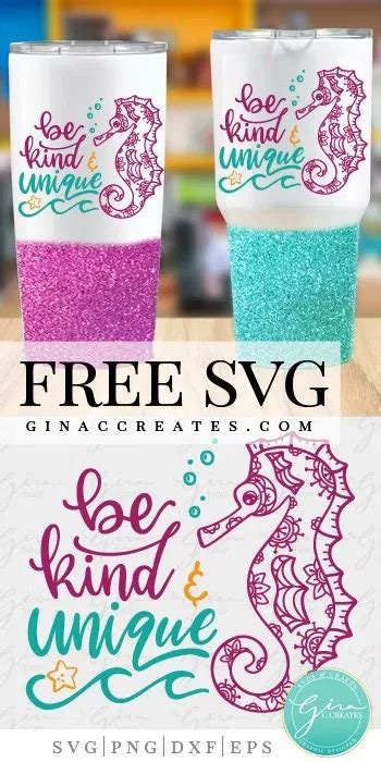 Download Be kind & unique, Seahorse Mandala | Free svg, Cricut ...