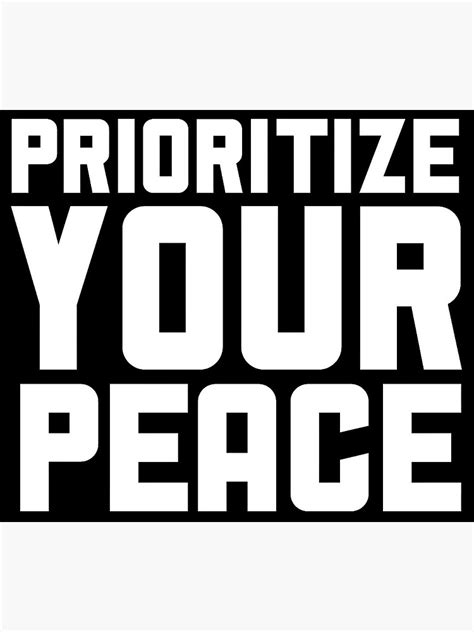 Prioritize Your Peace Inspirational Quote Sticker By Popquotables