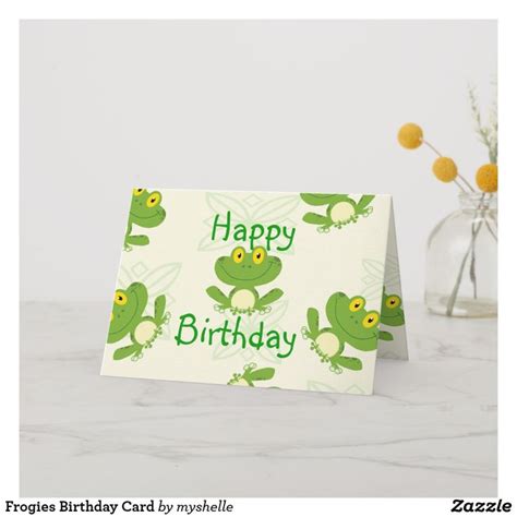 Frogies Birthday Card Zazzle Birthday Cards Custom Greeting Cards