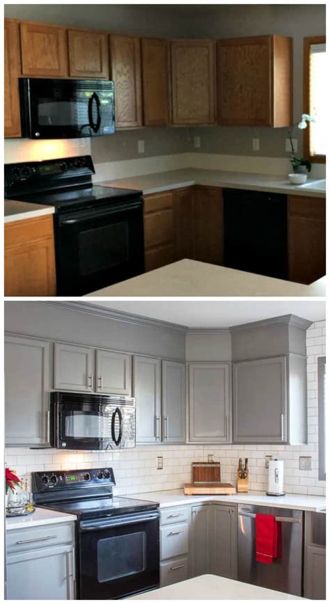 A guide for remodelers looking to expertly paint kitchen cabinets. Kitchen Before and After Reveal - Inspiration For Moms