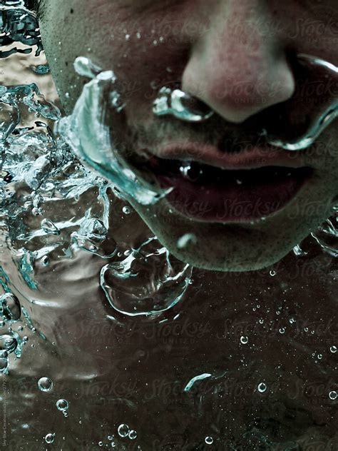 Detail Of A Man Breathing Underwater By Stocksy Contributor Sky Blue