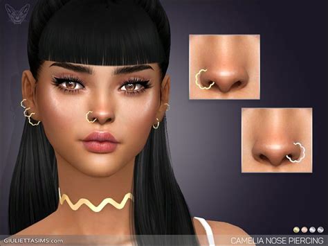 Camelia Nose Piercing Set In 2020 Sims 4 Piercings Nose