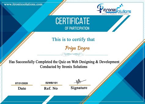 Web Designing And Development Certificate Itronix Solutions